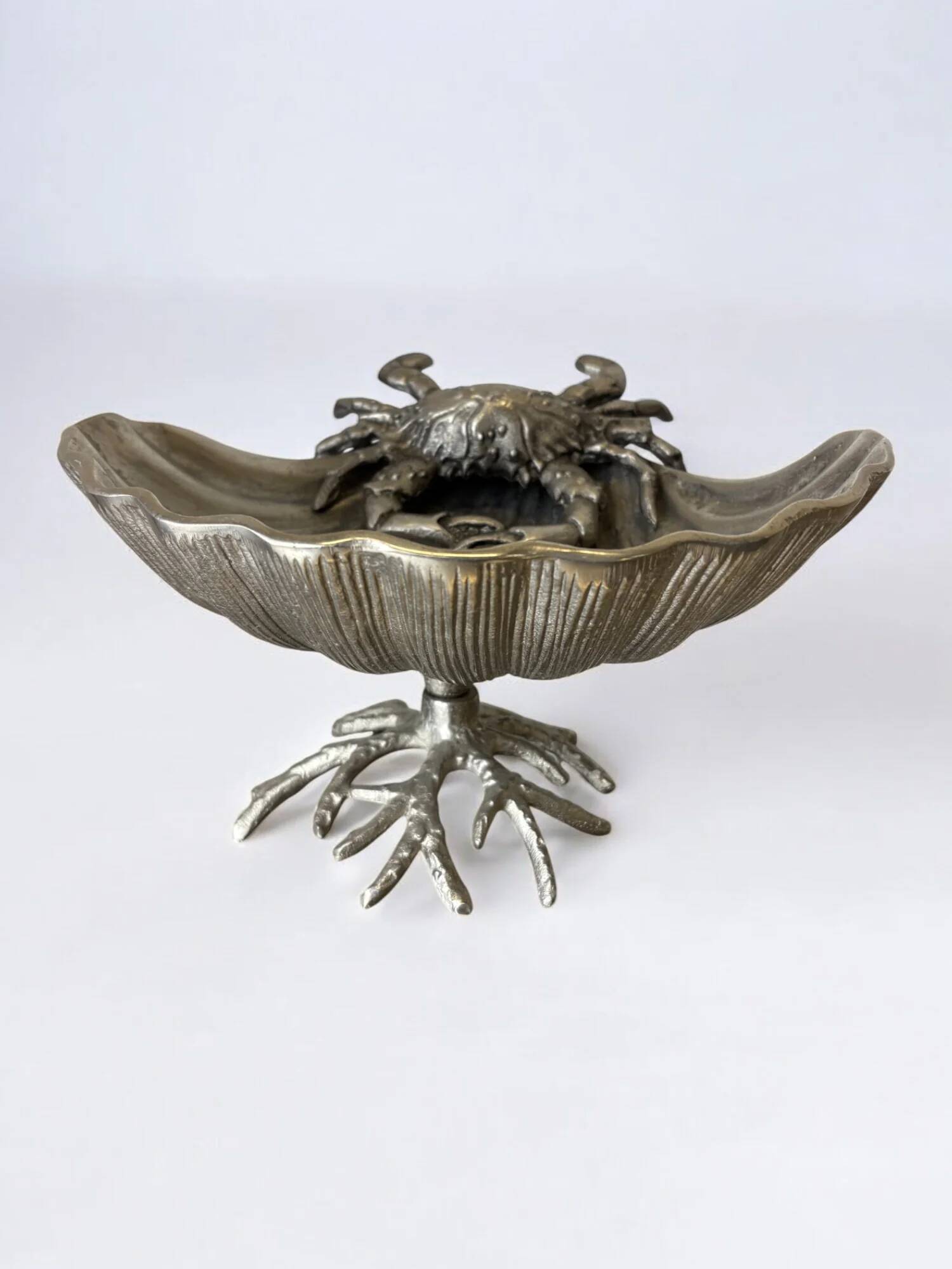 Crab & Shell aluminium centerpiece, France, 1980s