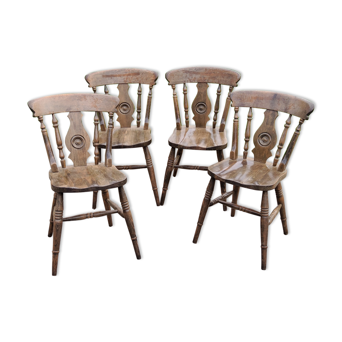Set of 4 mountain style chairs from the 60s in beech