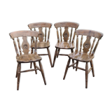Set of 4 mountain style chairs from the 60s in beech