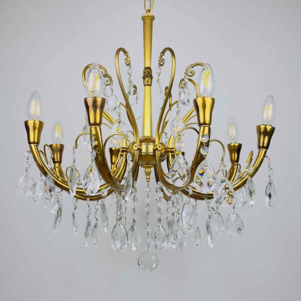 Vintage crystal chandelier, Italy, 1950s