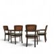 4 x RAC Royal English dining chairs / green leather cushions