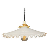 Vintage lampshade pendant light in white opaline