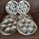 Lot de 6 assiettes huîtres  métal