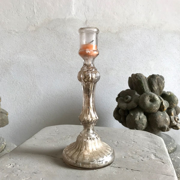 Large mercinated glass candlestick