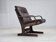 Fauteuil scandinave en cuir marron, années 1970