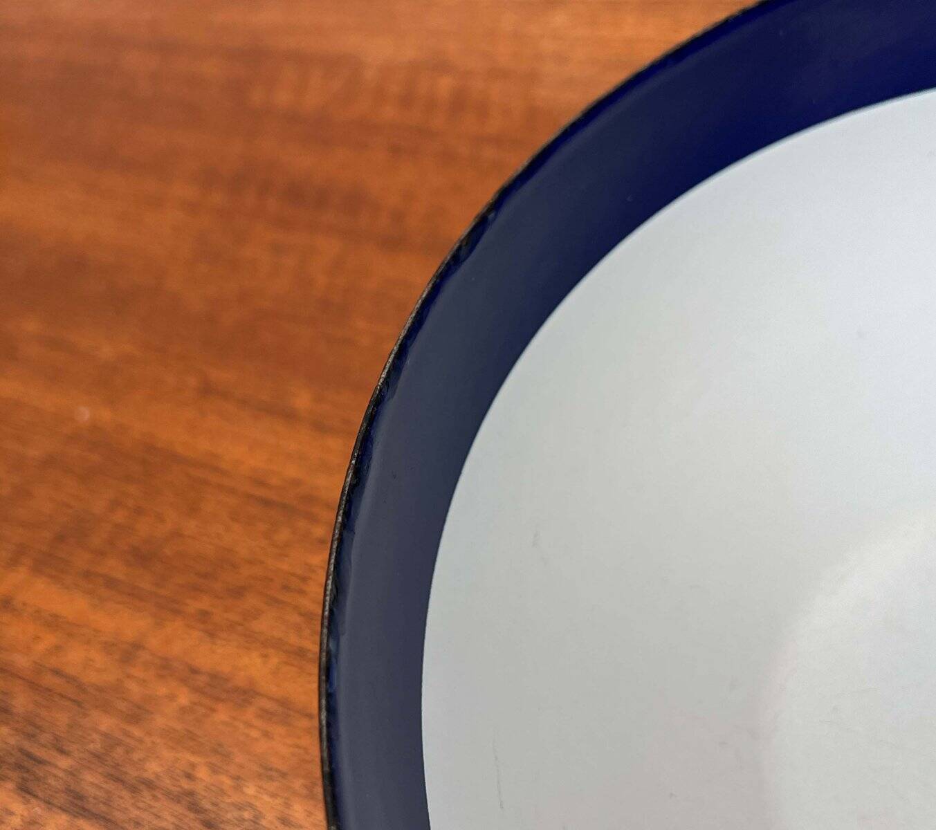 Modern blue enamel bowl from the mid-century by Kaj Franck for Finel, Finland, 1960s.