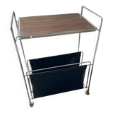 Vintage side table on wheels 60s