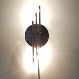 Modernist 1980s glamour mirror glass and gold wall lamps lights sconces Hollywood Regency mid centur