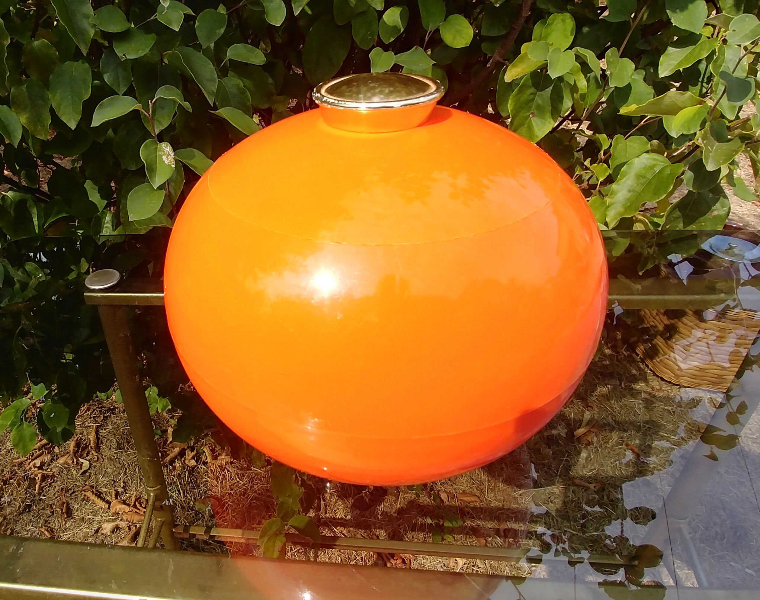 Ice bucket shape orange ball advertising "solonia" vintage 70s