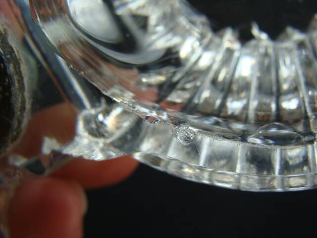 Double salt cellar in crystal and tin