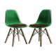 Lot de 2 chaises avec galette Kelly Green Eames