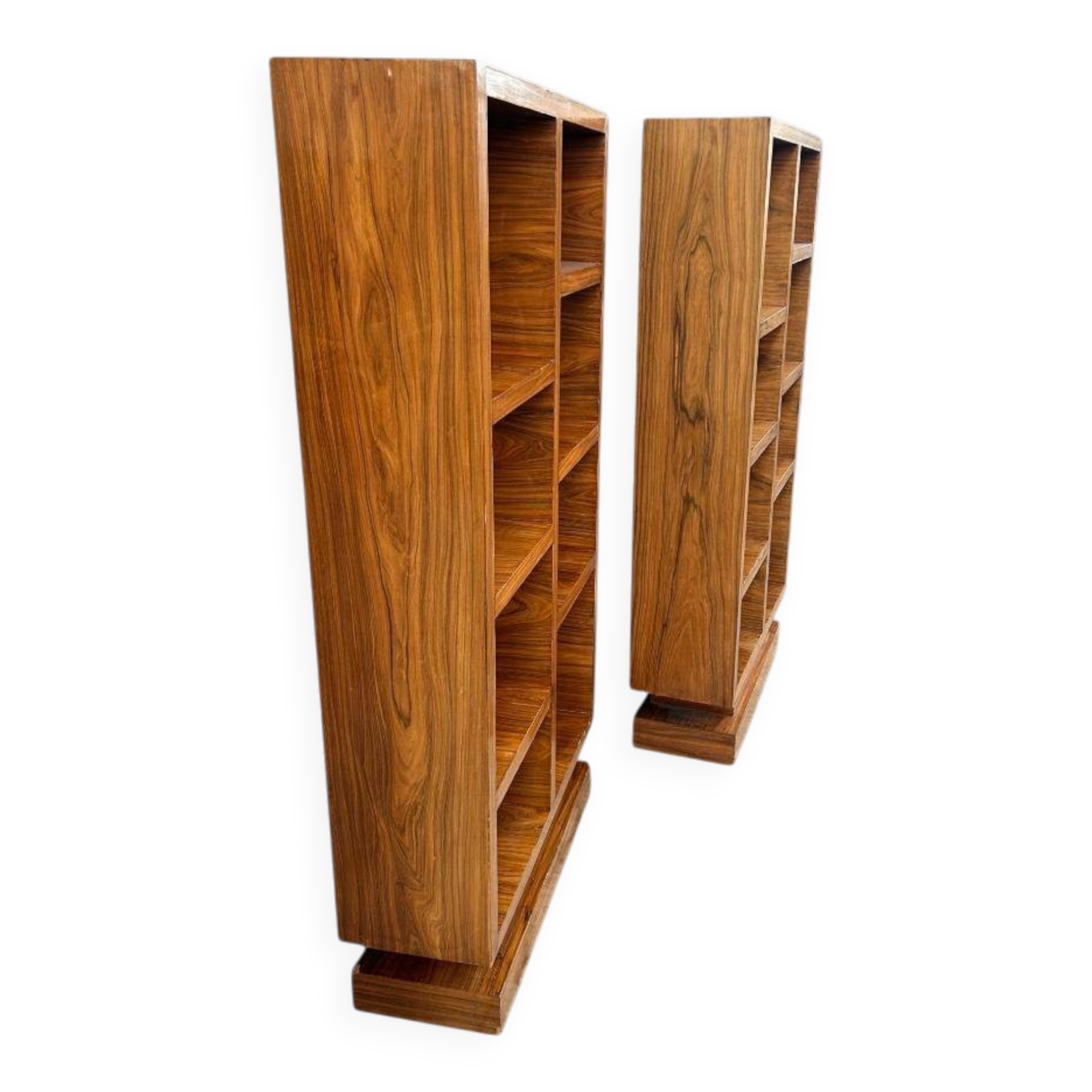 Pair of Art Deco style bookshelves in rosewood veneer - é