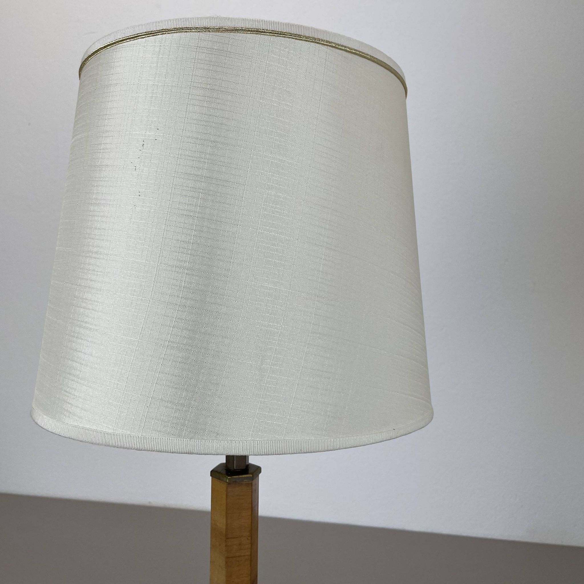 lampe de table Art déco unique en laiton et bois, Allemagne années 1930