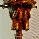 Tripod candle holder in bronze " cerf " XIXth vennerie
