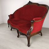 Red velvet bench