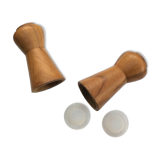 Olive wood pepper and salt shaker set
