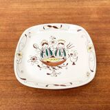 Hand-Painted Plate Pink Flamingo Master Chef in Norwegian Ceramic by Inger Waage from Stavanger Flint