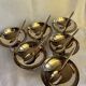 Set of 6 stainless steel ice cream bowls by Guy Degrenne with matching spoons.