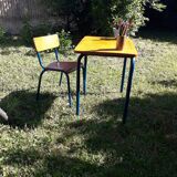 Desk desk desk table child school metal wood and vintage chair