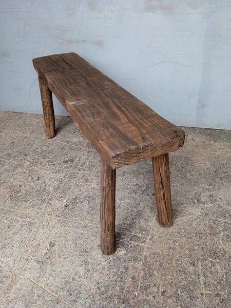 Bench 100 cm old solid wood with patina