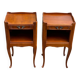 2 Louis XV bedside tables made of curved solid wood with drawers.
