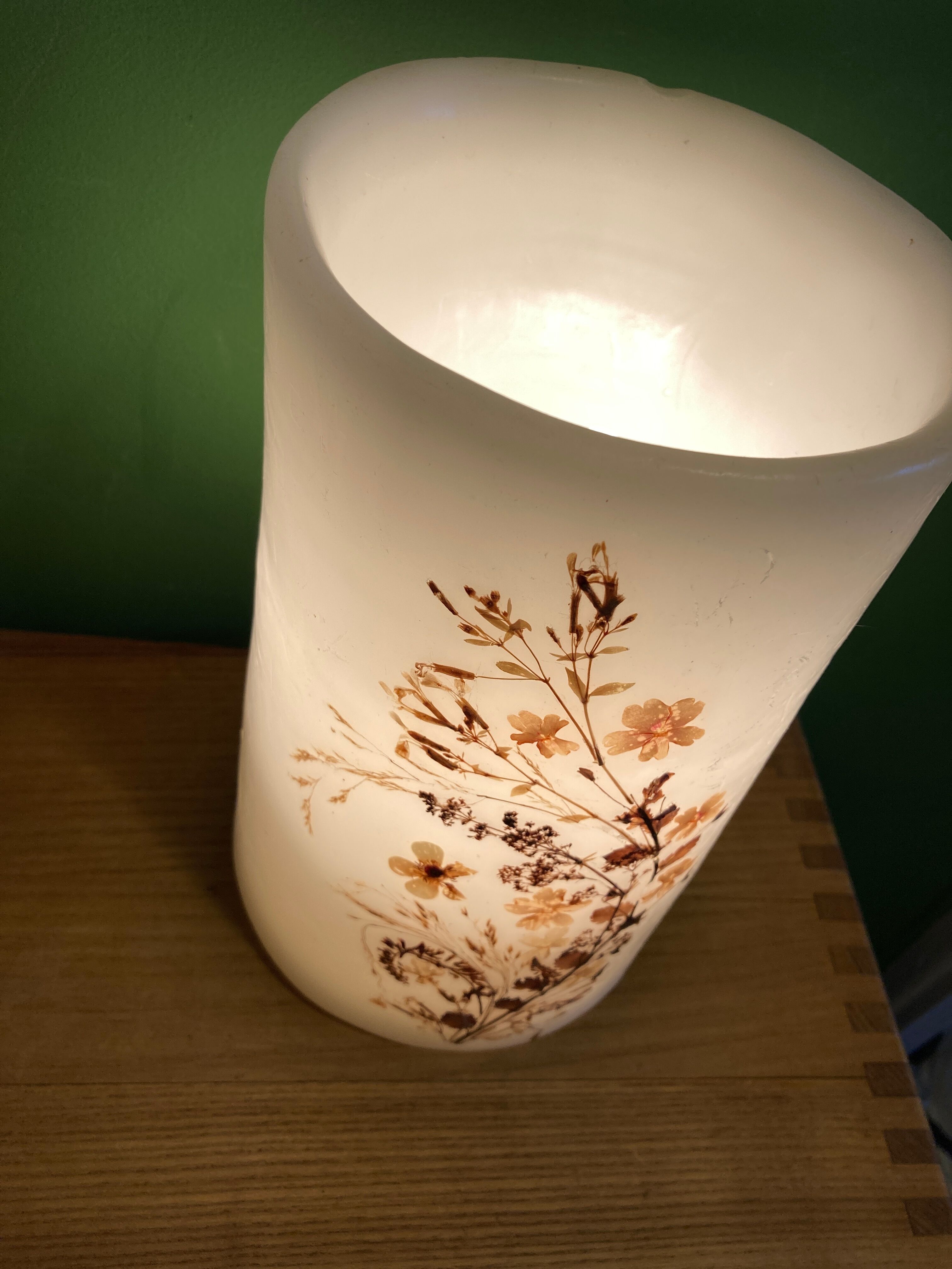 Vintage wax herbarium lamp