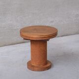 Mid-century rope oak french side table