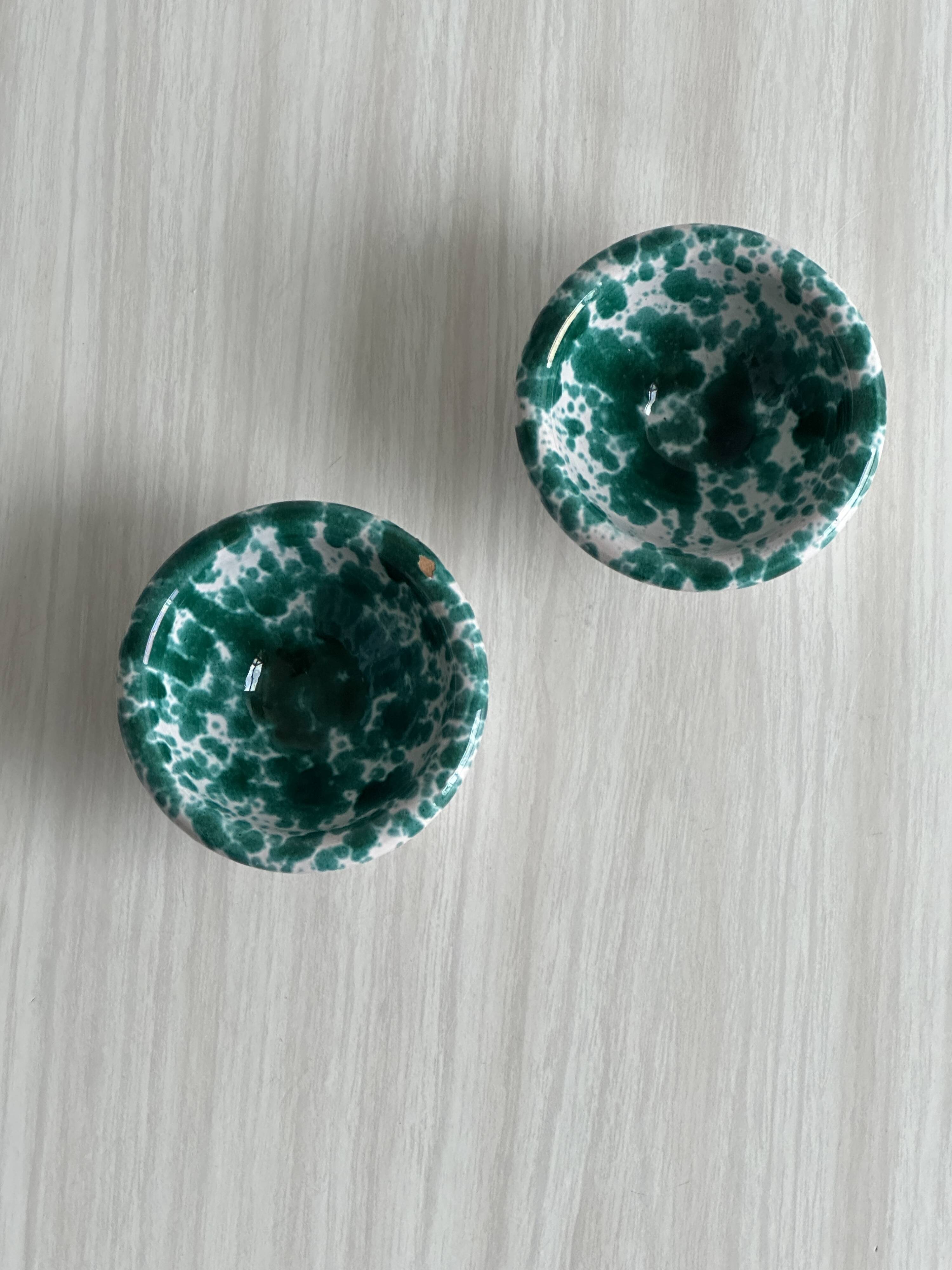 Hand painted ceramic salt and pepper shakers