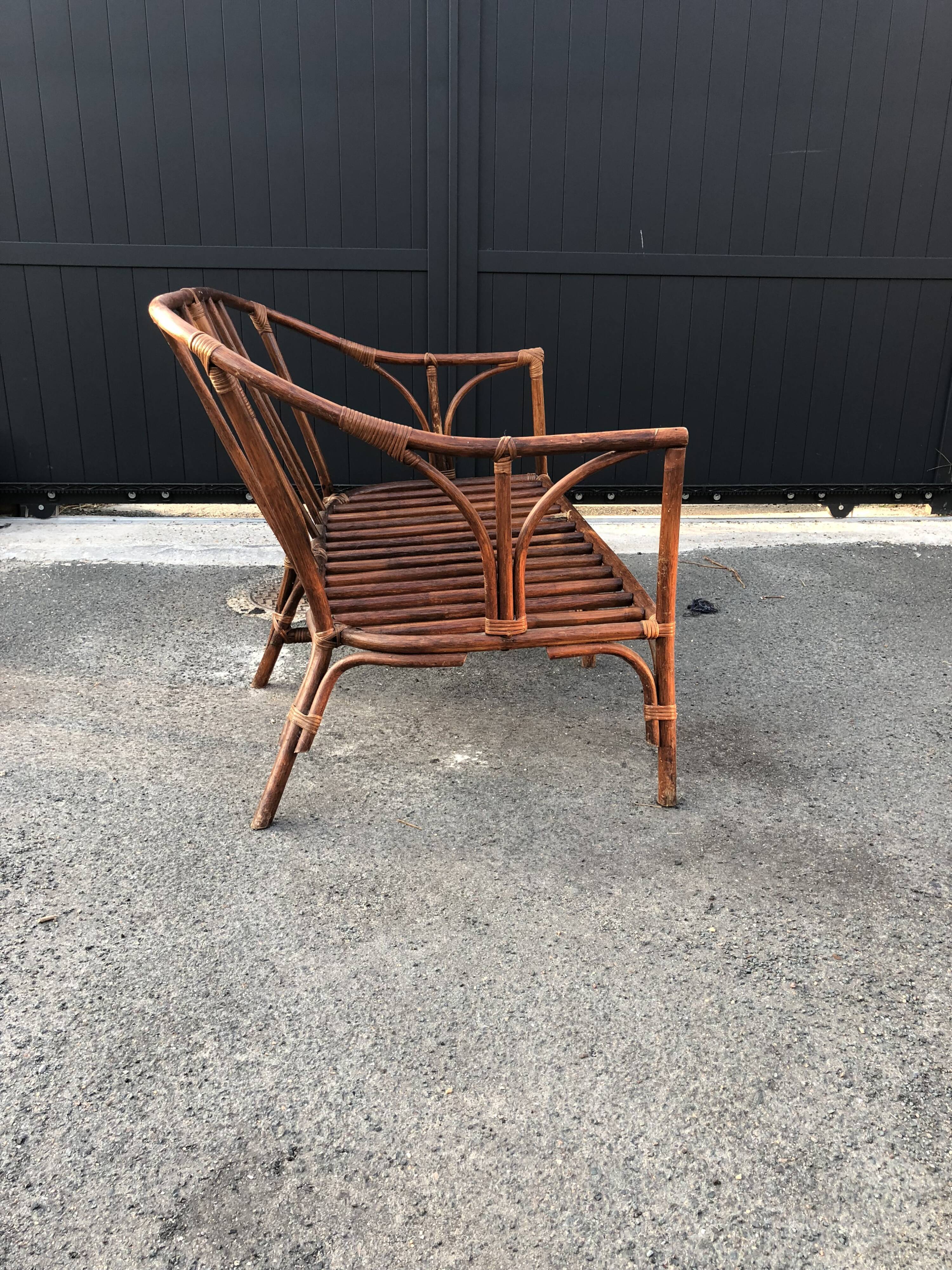 Banquette rotin
