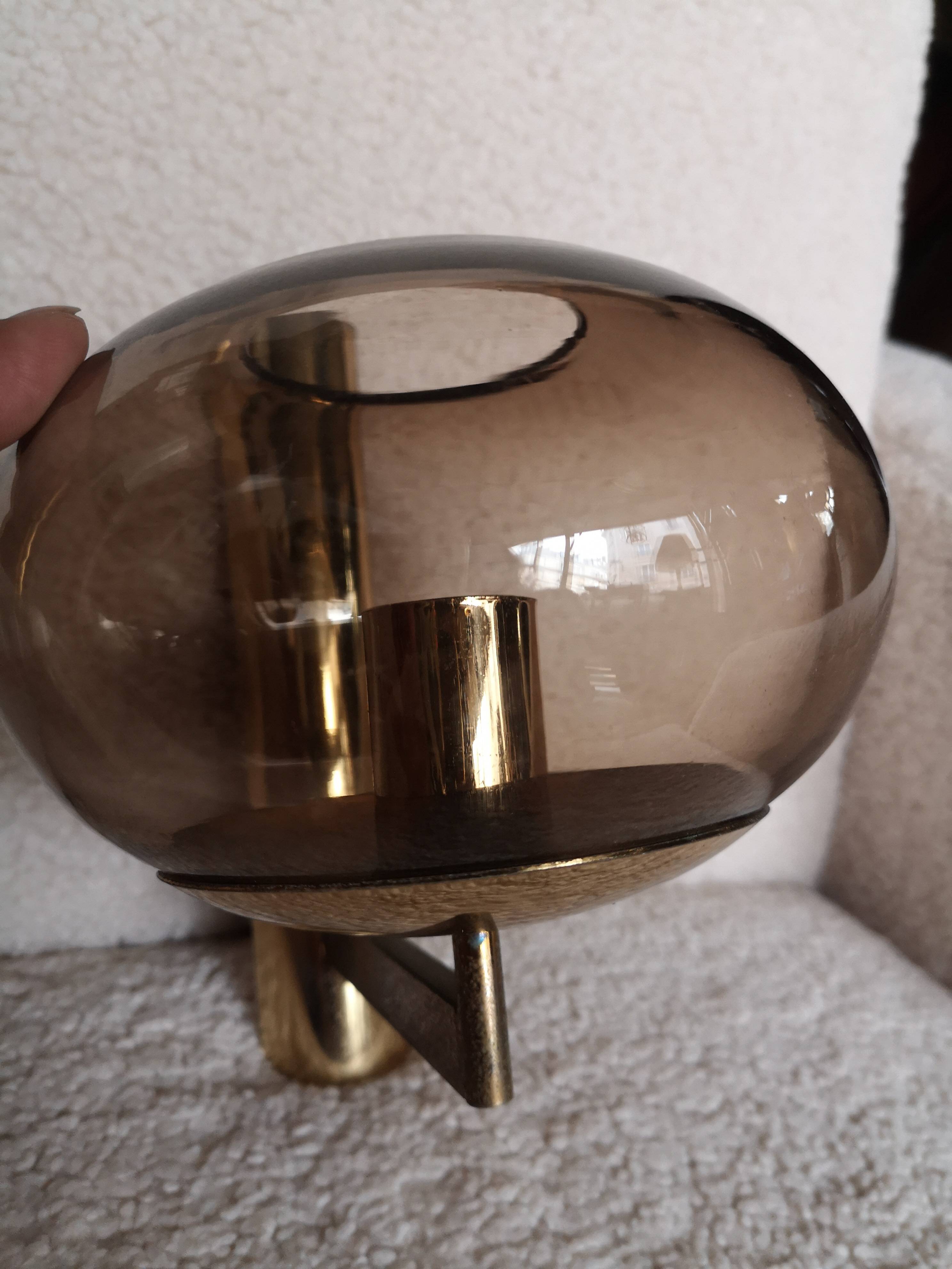 Sciolari smoked glass wall light 1970