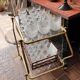 Italian mid-century 1960s brass rolling bar cart