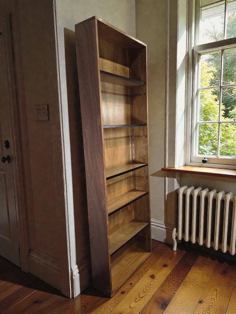 Vintage wooden shallow armoire / bookshelf / display cabinet