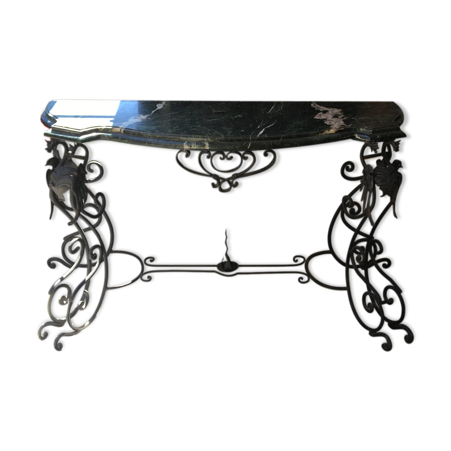 Iron console on marble