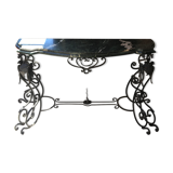 Iron console on marble