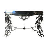 Iron console on marble
