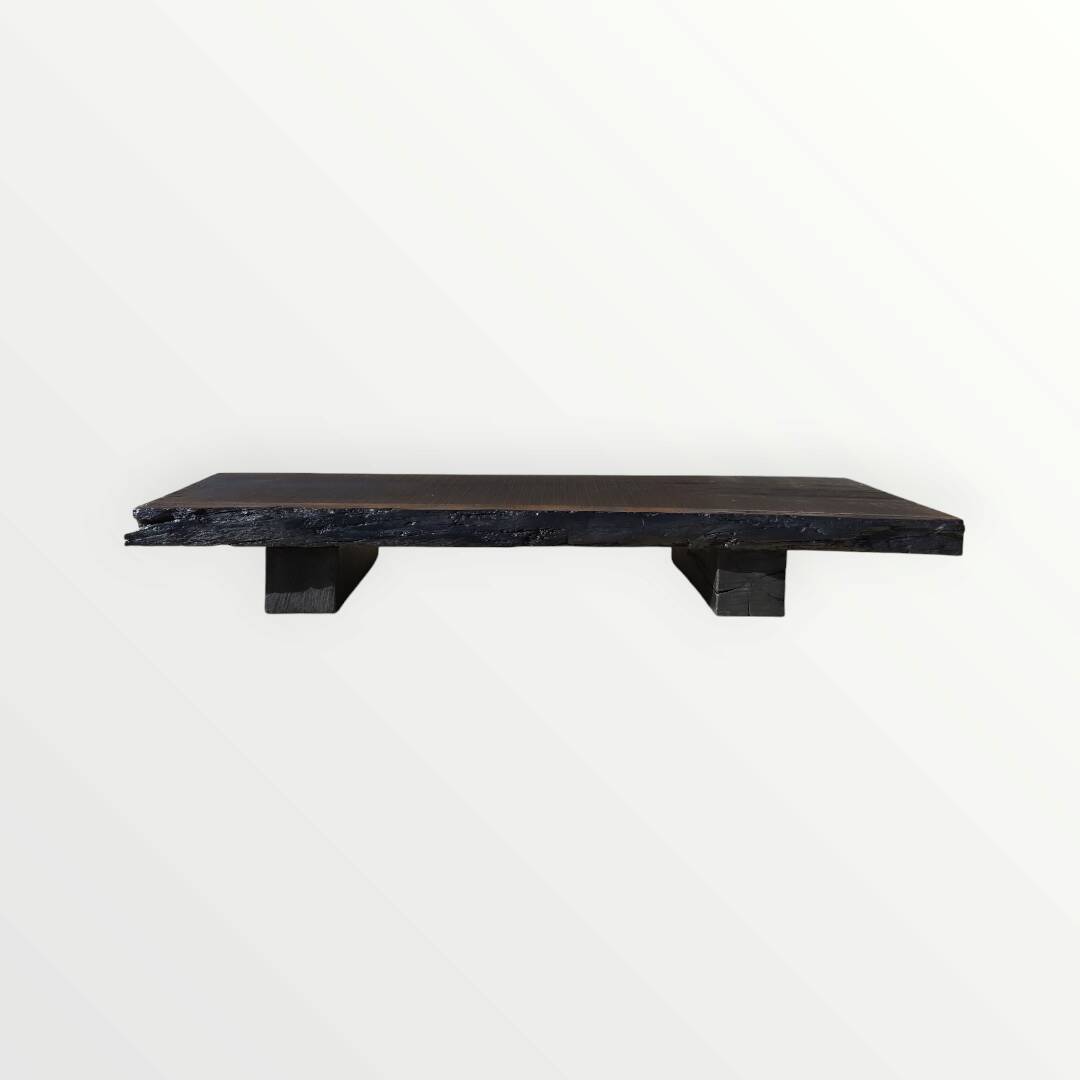 Wabi sabi burnt wood coffee table