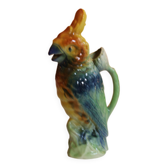 Crucible parrot in earthenware from the Saint-Clément factory.