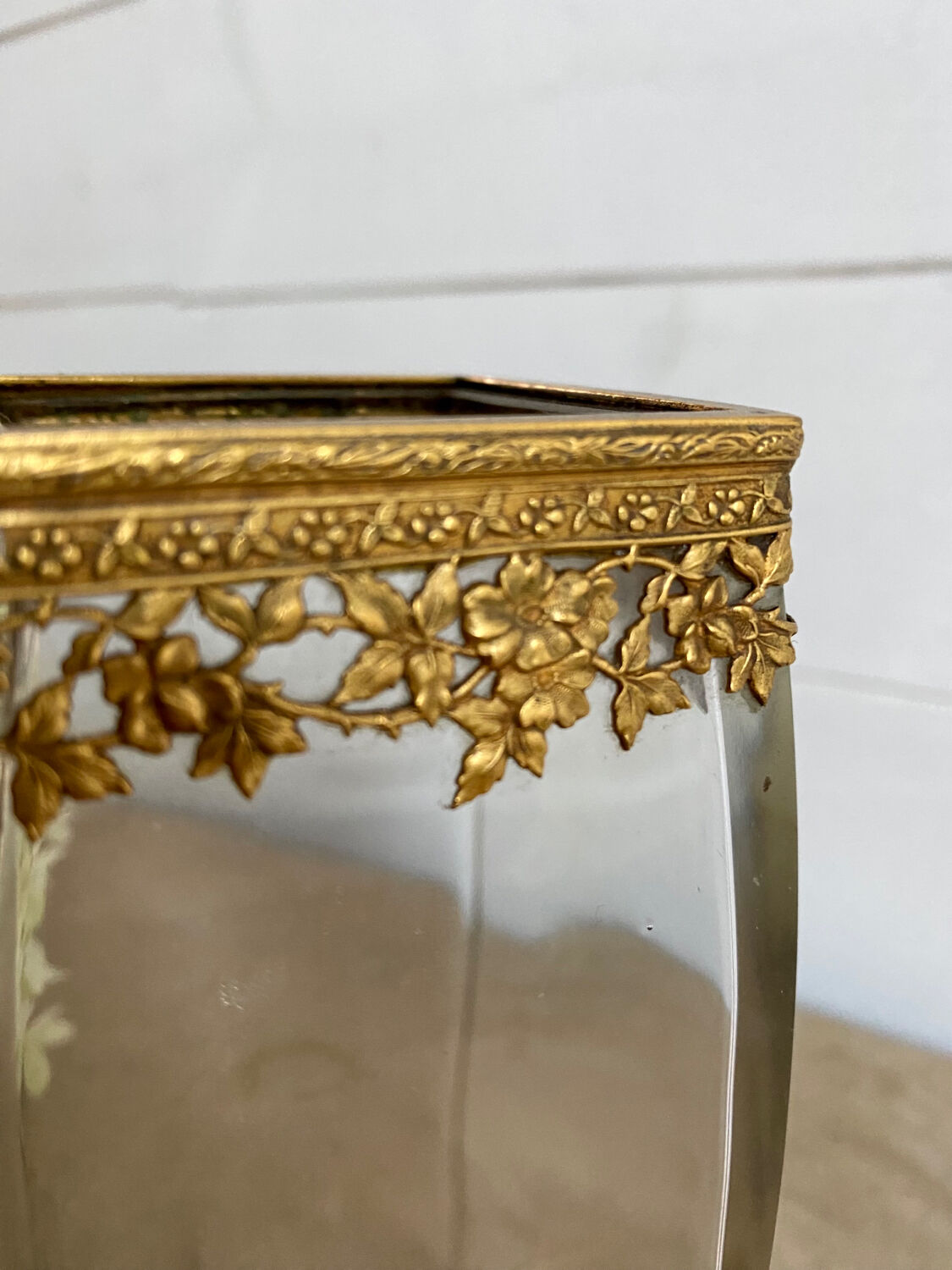 Vase en verre et laiton années 30