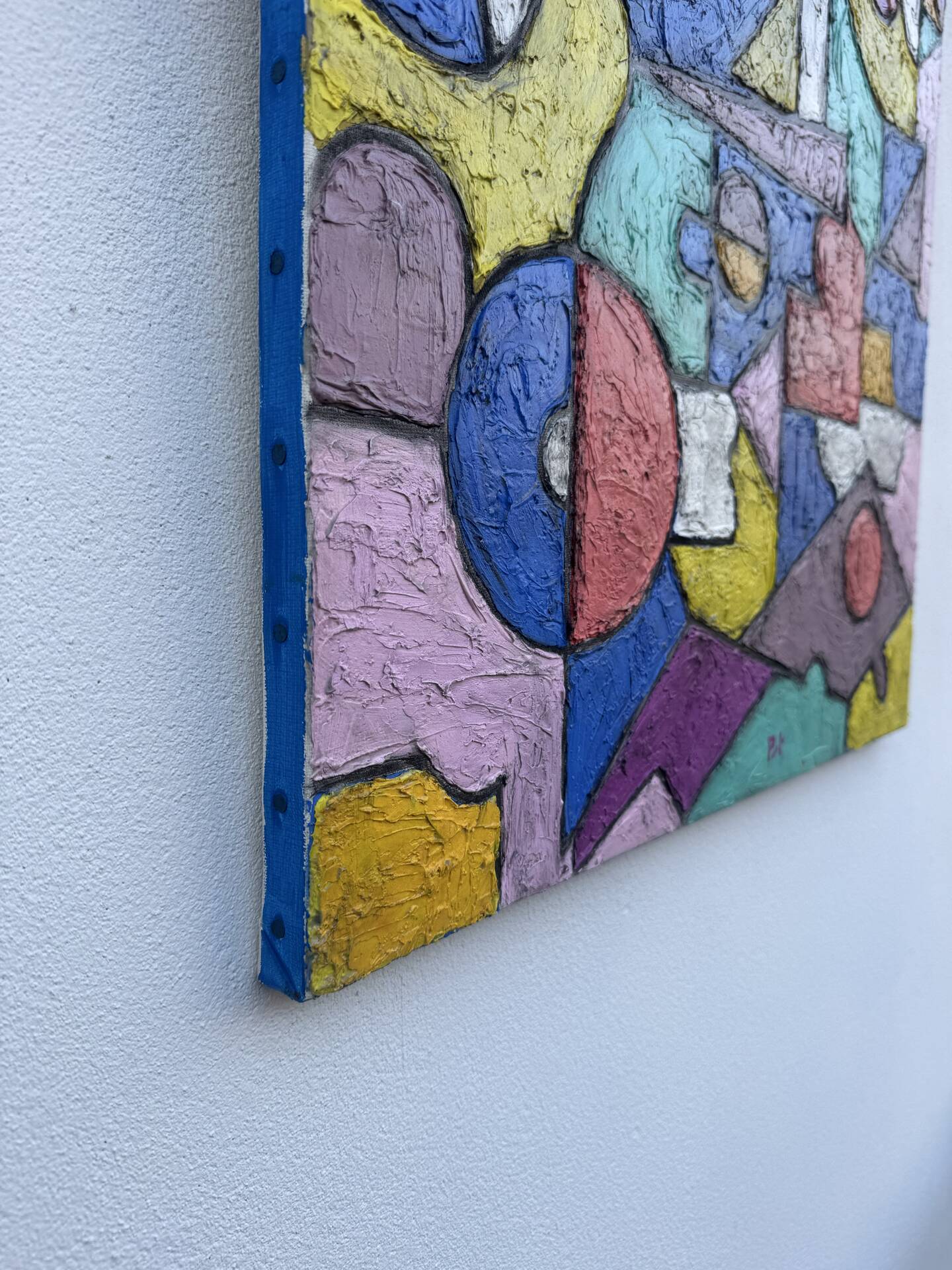 Abstract geometric coloured painting