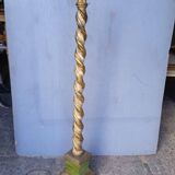 Polychrome gilded carved wood floor lamp ep 1940