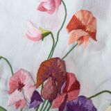 Rectangular tablecloth 160 x 240cm embroidered flowers "sweet peas"