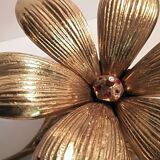 70s brass flower ashtray