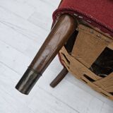 1960s, Danish armchair by Alfred Christensen, red furniture wool fabric.