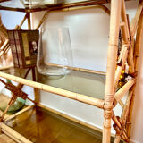 Rattan and glass shelf
