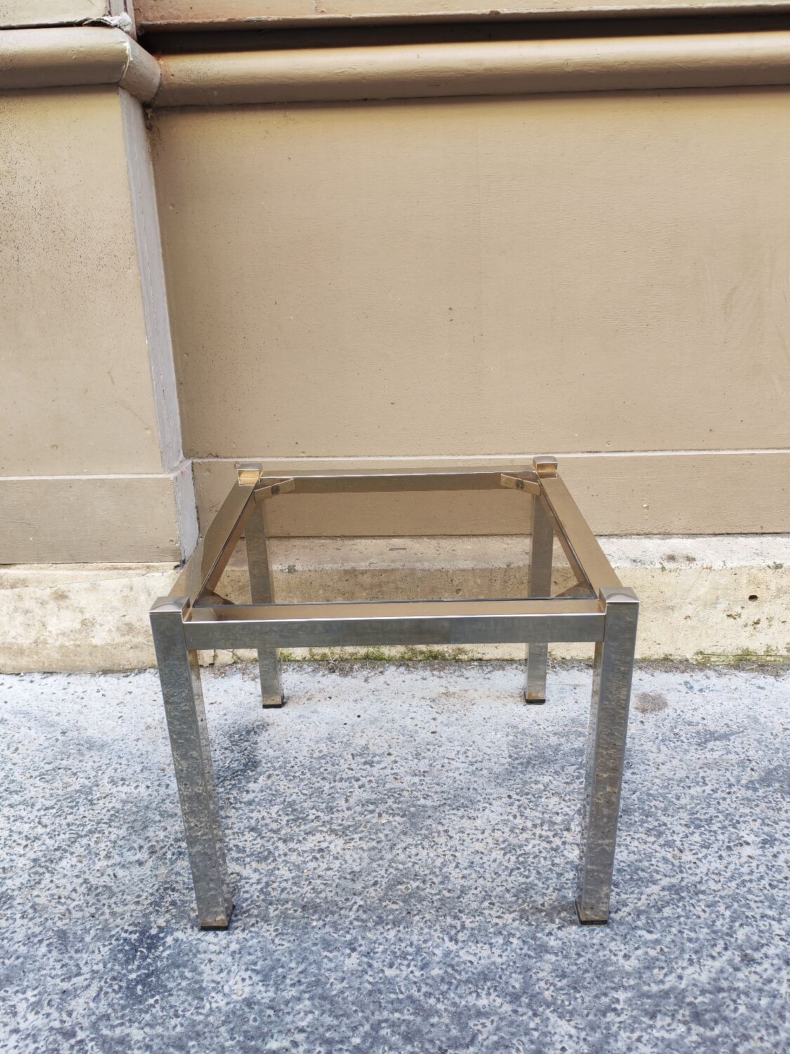 Table basse chromé vintage 1970