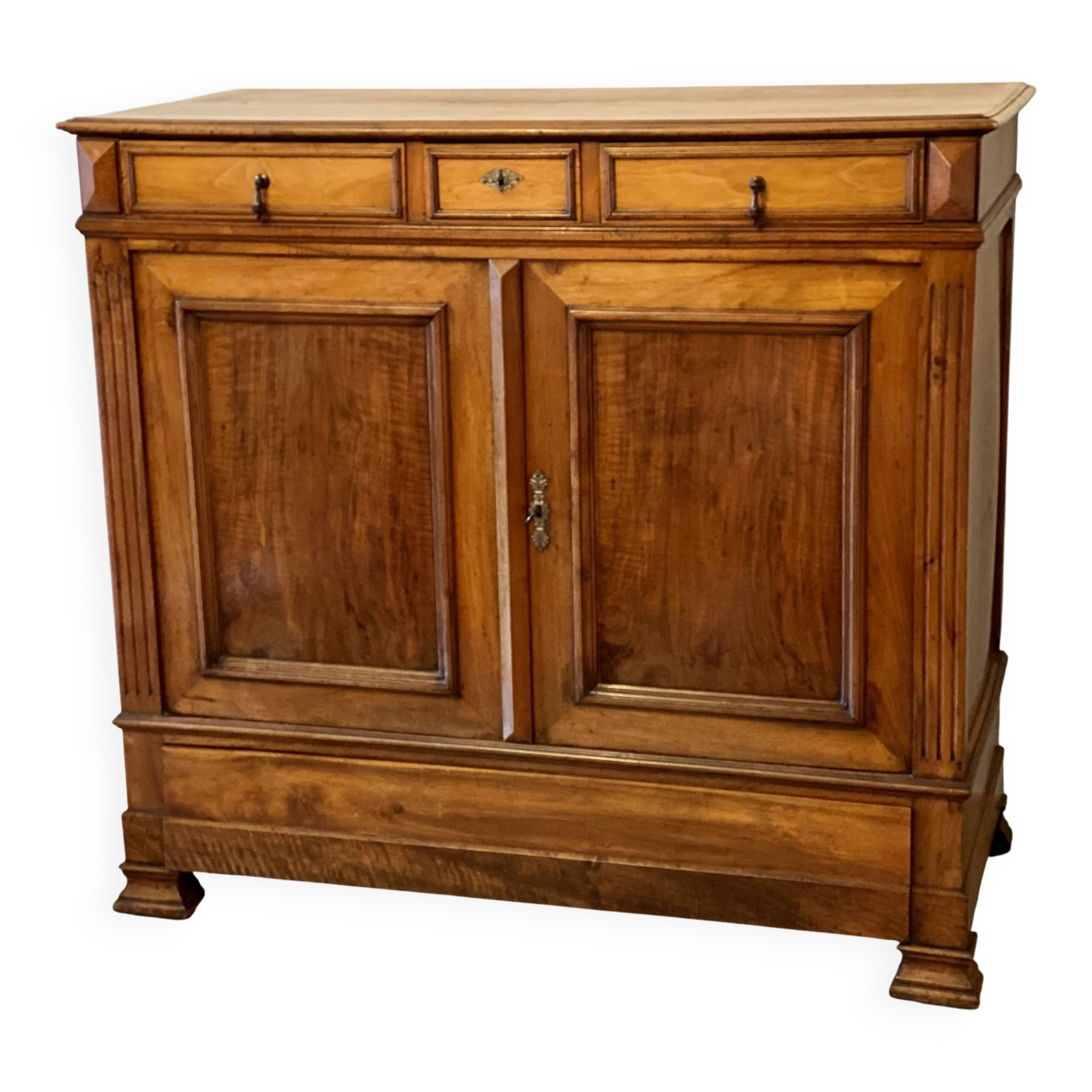 Parisian buffet at counter height XIX with 2 doors and 4 drawers