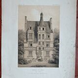 Lithograph Château de Sansac, Loches