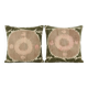 Set of 2 vintage embroidered cushion covers 61x61 cm