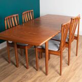 Retro Teak 1960s Meredew Dining Table & 4 Chairs Mid Century