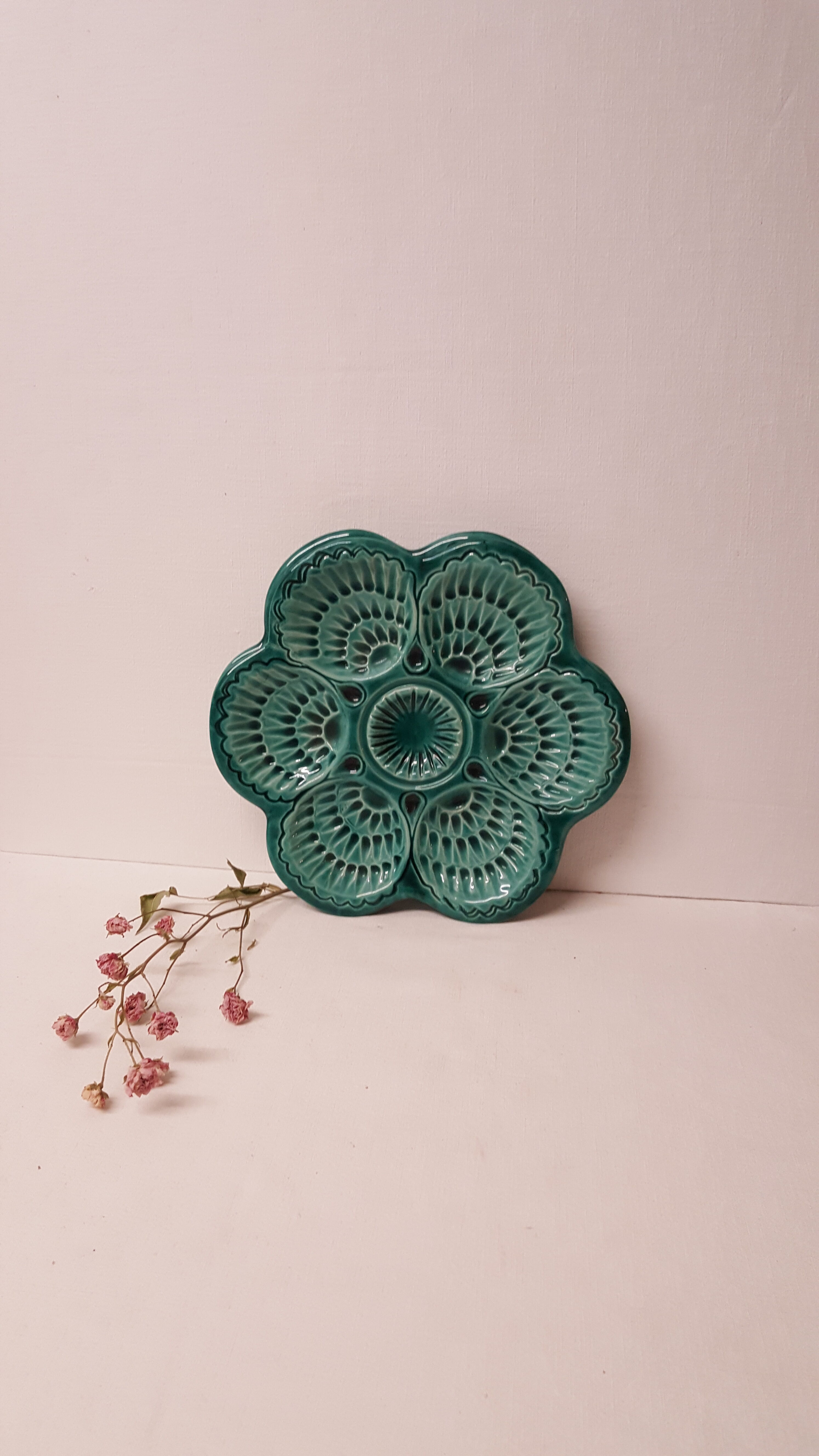 Duo of oyster plates Signed Marcel Guillot France